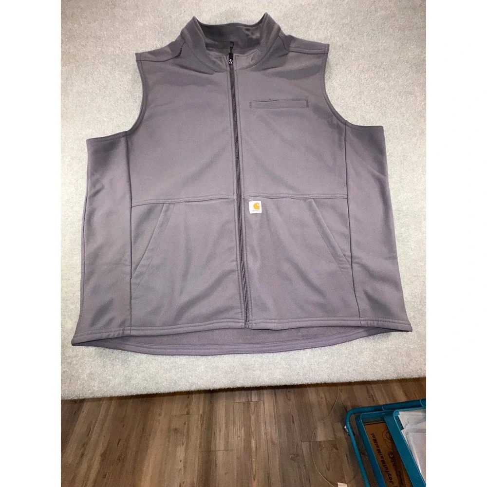 Carhartt Liberty Modern Fit Mens 2XL Pewter Gray Full Zip Scrub Vest C82023